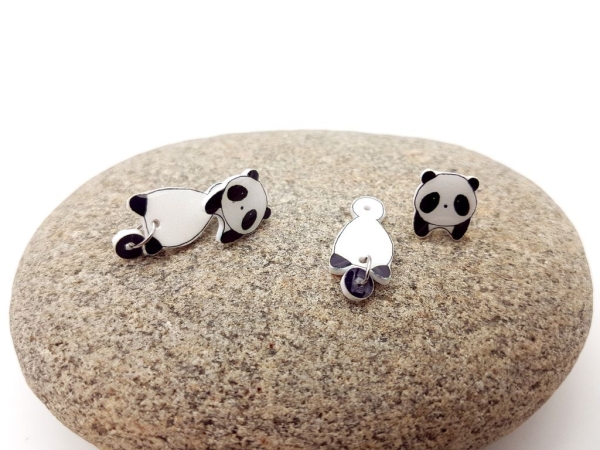 Comic Panda Ohrstecker